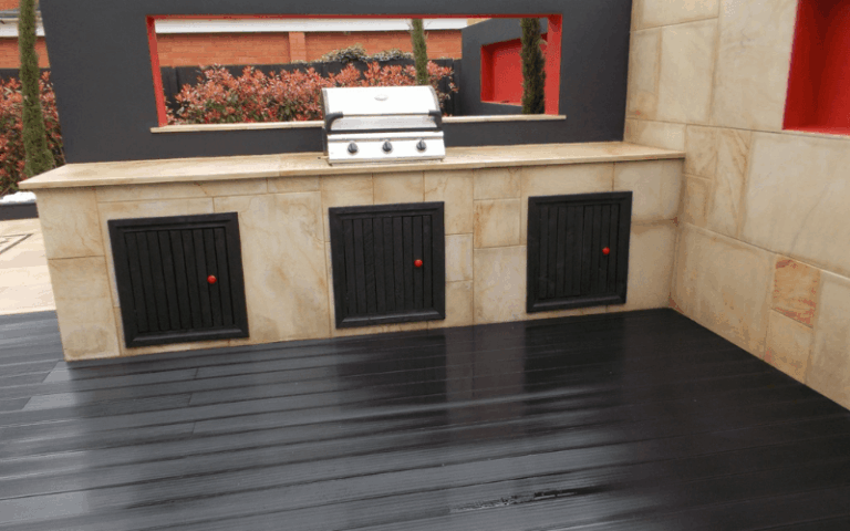 non-slip composite decking and bbq