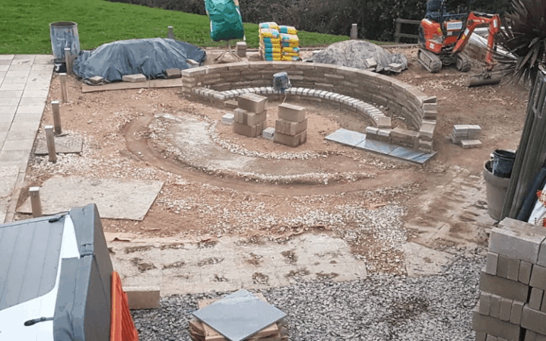 the start of a landscaping project