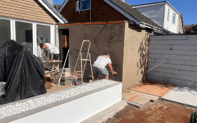 Rendering a garden wall - rendering is one of those finishing touches that transforms the overall look and feel of a garden
